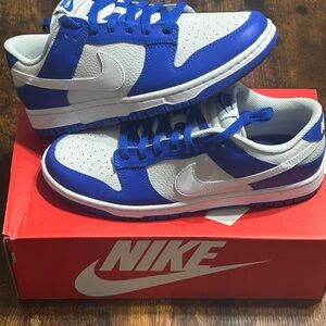 Nike dunk low blue and white